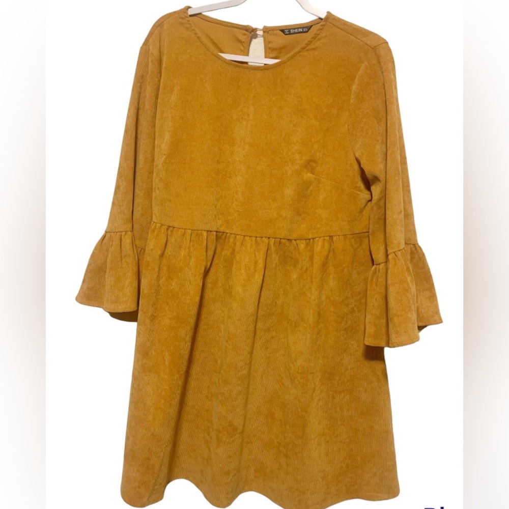Shein Mustard dress, cordoury material size XL